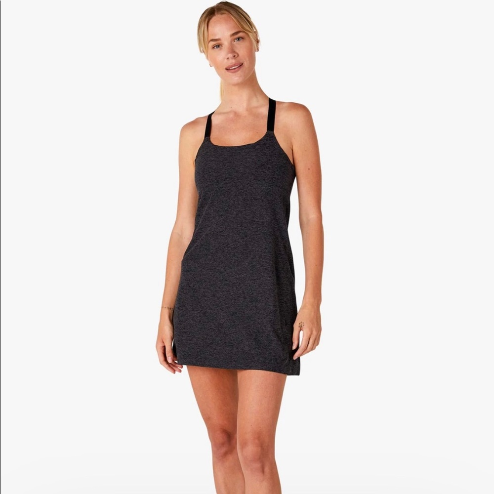 Beyond Yoga Spacedye Move It Dress in Charcoal Gray